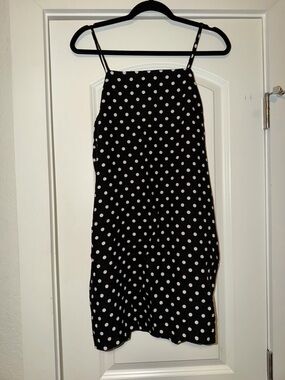 Monteau Black & White Polka Dot Slip Dress